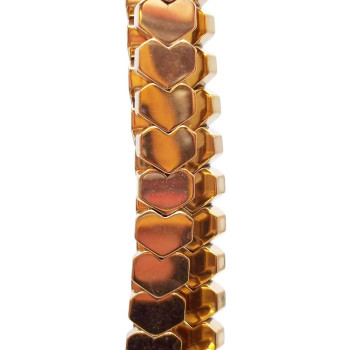 Ematite cuore smussato 6 mm oro filo 40 cm