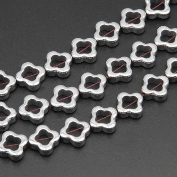 Ematite fiore 11.5 mm argeto conf. 10 pz