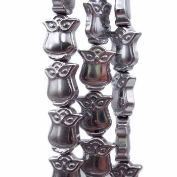 Ematite gufetti argentati 9.6 mm paco da 4 pezzi