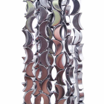 Ematite Luna argento 8 mm pacco da 10 pezzi