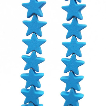 Ematite stelle rivestite 7 mm azzurre  pacco da 10 pezzi