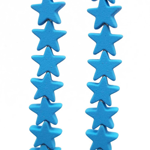 Ematite stelle rivestite 7 mm azzurre  pacco da 10 pezzi