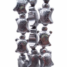 Ematite tartaruga argentata 13.7x8.9 mm pacco da 4 pz
