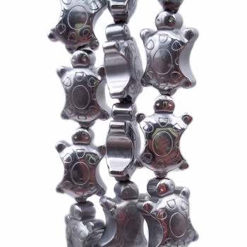 Ematite tartaruga argentata 13.7x8.9 mm pacco da 4 pz