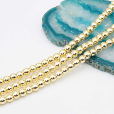 Ematite tonda liscia oro 4 mm filo 40 cm