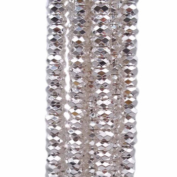 Rondelle sfaccettate ematite argento 6x2 mm foro 2.5 mm pacco 20 pezzi