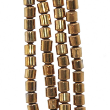 Ematite colonna oro 3 mm filo 40 cm