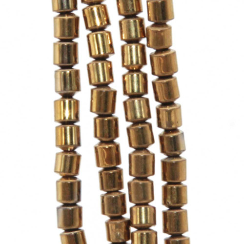 Ematite colonna oro 3 mm filo 40 cm