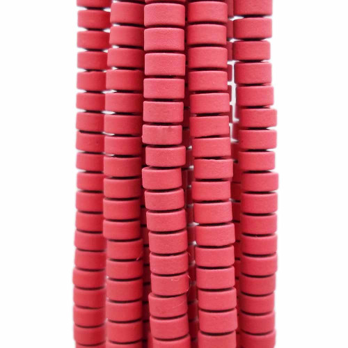 Ematite rondelle rivestite opacizzate 4x2.4 mm rosa antico filo da 40 cm