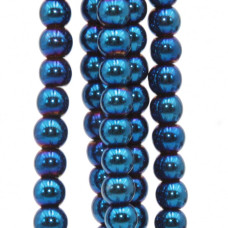 Ematite tonda liscia blu notte 4 mm filo 40 cm Ematite tonda liscia blu notte 4 mm filo 40 cm