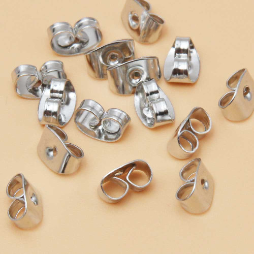 Farfalline per orecchini colore rodio 50 pz