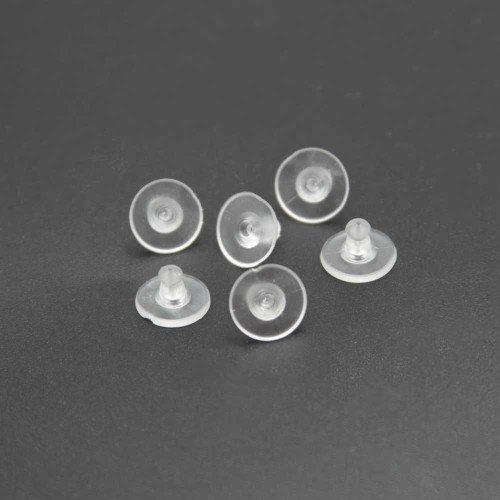 Stoppini per orecchini in silicone 10 mm conf. 50 pz