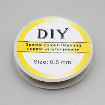 Filo wire in rame placcato oro bianco 18 kt 0.7 mm bobina circa 4 mt