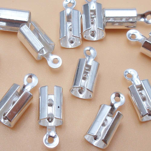 Finali color argento 13x7 mm foro 6 mm 20 pz