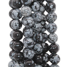 Ossidiana fiocco di neve tonda liscia 10 mm 10 pz