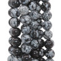 Ossidiana fiocco di neve tonda liscia 8 mm filo 40 cm