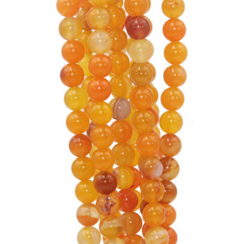 Giada arancio tonda liscia 8 mm filo 40 cm