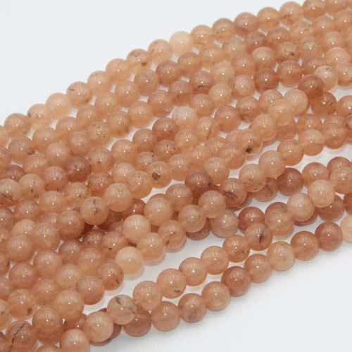 Giada coreana arancio tonda liscia 8 mm filo 40 cm