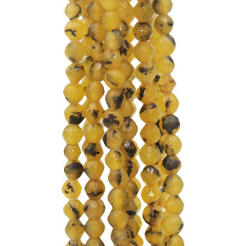 Giada gialla rutilata tonda sfac. 4 filo 40 cm