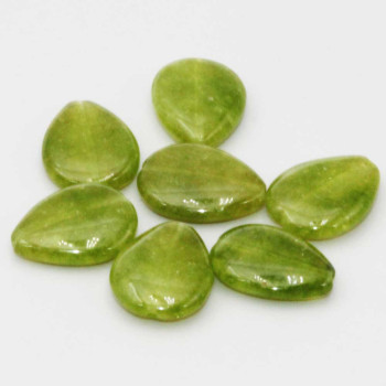 Gocce giada verde 19x14 mm liscia conf. 2 pz