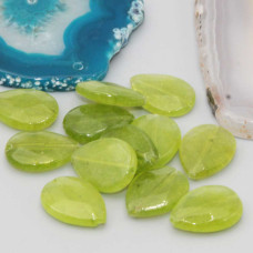 Giada verde gocce sfacc. 18x13 mm conf. 4 pz Giada verde gocce sfacc. 18x13 mm conf. 4 pz