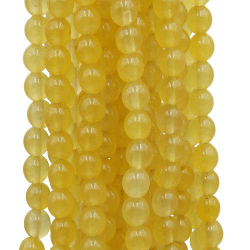 Giada gialla tonda liscia 6 mm filo 40 cm