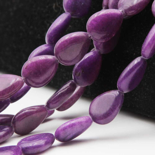 Agata viola gocce lisce 15x11 mm filo 40 cm