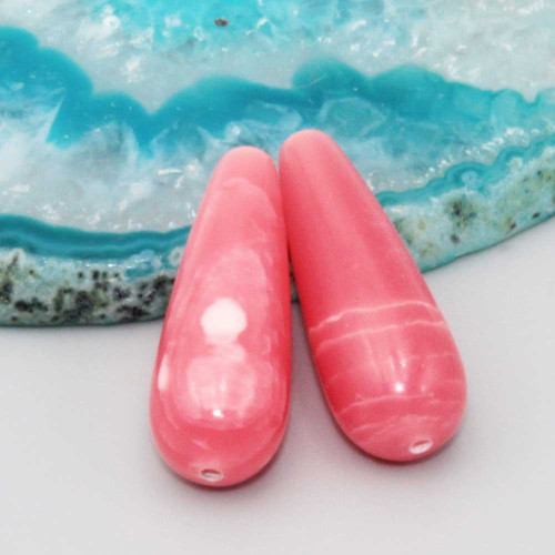 Gocce rodocrosite lisce 22x8 mm conf. 4 pz