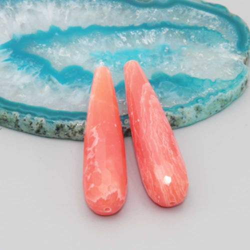 Gocce rodocrosite sfacc. 40x9.5 mm conf. 2 pz