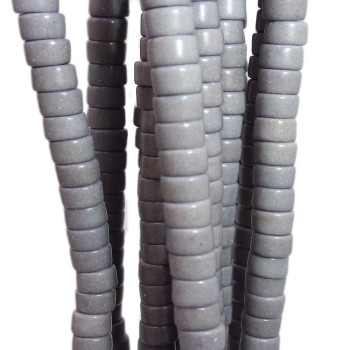 Perline Heishi Vetro rondelle 4.5x2.5 mm grey filo 40 cm