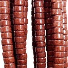Perline Heishi Vetro rondelle 4.5x2.5 mm marroni filo 40 cm