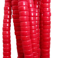 Perline Heishi Vetro rondelle 4.5x2.5 mm rosse filo 40 cm