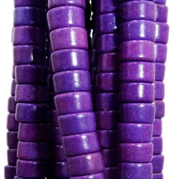 Perline Heishi Vetro rondelle 4.5x2.5 mm viola filo 40 cm