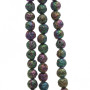 Perline lava metallizzata multi color 8 mm conf. 10 pz