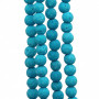 Perline lava tonda azzurra 6 mm filo 40 cm