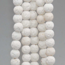 Perline lava tonda bianche 6 mm filo 40 cm