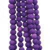 Perline lava tonda viola  6 mm filo 40 cm