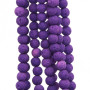 Perline lava tonda viola  6 mm filo 40 cm