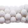Perline di lava tonda 6 mm bianco candido filo 40 cm