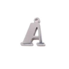 Charms lettera A in acciaio 10.5 mm pacco 1 pz