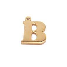 10 pezzi lettera B in acciaio placcata oro 10.5 mm 10 pezzi lettera B in acciaio placcata oro 10.5 mm