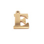 Charms lettera E in acciaio placcata oro 10.5 mm pacco 1 pz