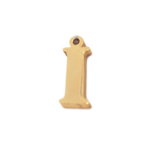 Charms lettera I in acciaio placcata oro 10.5 mm pacco 1 pz