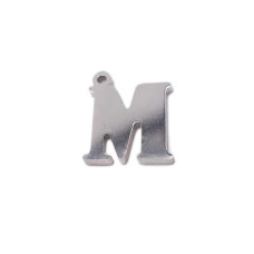 10 pezzi Charms lettera M in acciaio 10.5 mm 