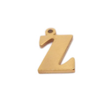 10 pezzi Charms lettera Z in acciaio placcata oro 10.5 mm