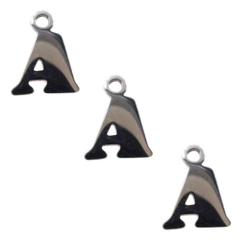 Letterina A in acciaio 6 mm pacco 5 pezzi