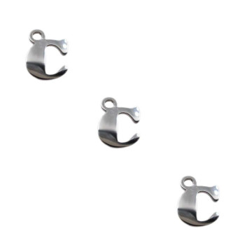 Letterina C in acciaio 6 mm pacco 5 pezzi