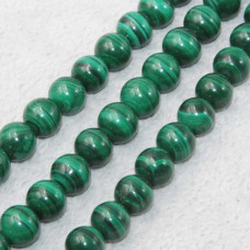 Malachite naturale grado A++ 6 mm tondo liscio 10 pz Malachite naturale grado A++ 6 mm tondo liscio 10 pz