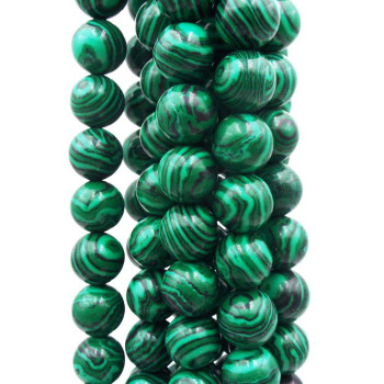 Malachite sintetica tonda liscia 10 mm filo 40 cm