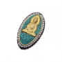 Marcasite ovale con budda oro 37x20 mm 1 pz
